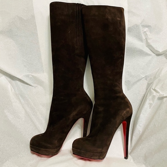 Christian Louboutin, Bianca Botta suede Veau velour knee high 140mm EU 38.5 - Picture 2 of 7